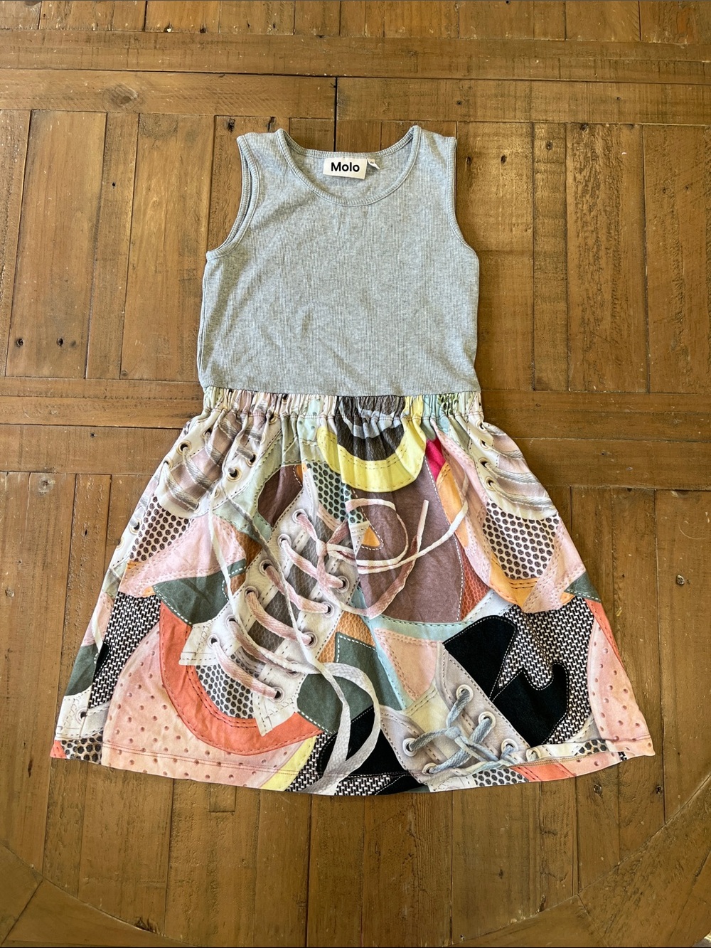 Molo Colleen sneaker graphic print ribbed tank dress girls 9-10 years